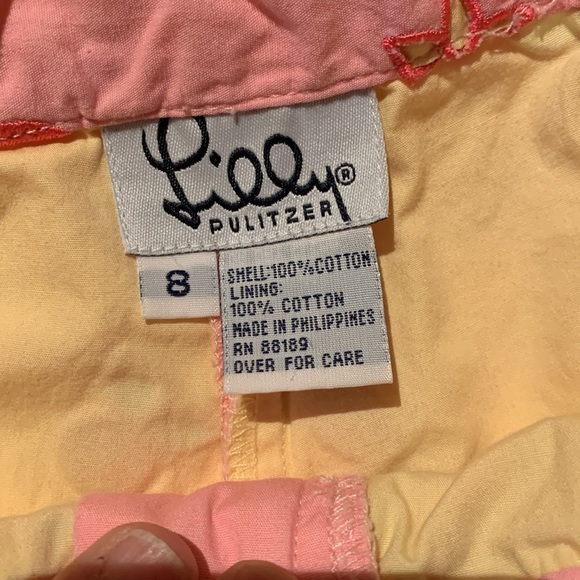 Gently Loved Lily Pulitzer Girls Embroidered Cherry Pant - Picture 3 of 6